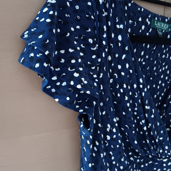 Ralph Lauren Dress, Size 10, Navy print - Picture 3 of 7